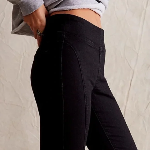 FREE PEOPLE Double Dutch Pull-On Slit Skinny Jeans We The Free - Picture 4 of 12